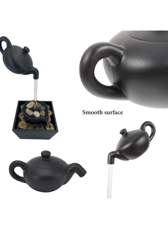 ARABIQO Indoor Tabletop Water Fountain with LED Rolling Ball, Feng Shui Waterfall Fountain for Home & Office Décor, Modern Living Room Table Fountain, Relaxing Water Feature Gift (Floating Teapot) - Image 5